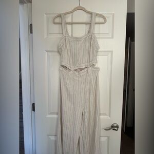 Striped Cream Jumpsuit